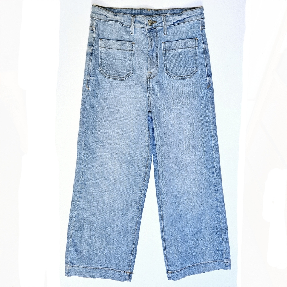 Kensie "The Kaya" Vintage Luxe wide leg cropped jeans, size 4